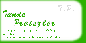 tunde preiszler business card